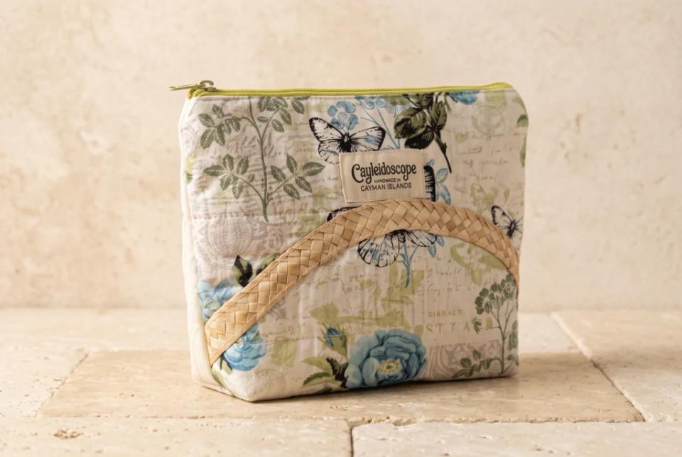 Blue Butterfly Silver Thatch Zip Pouch
