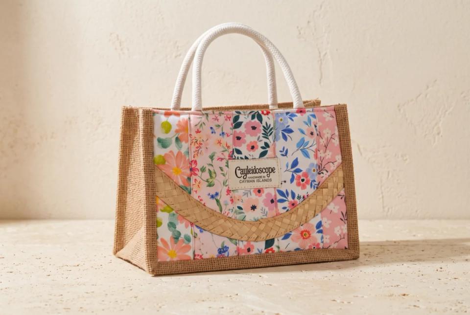 Coral Meadow Silver Thatch Mini Tote