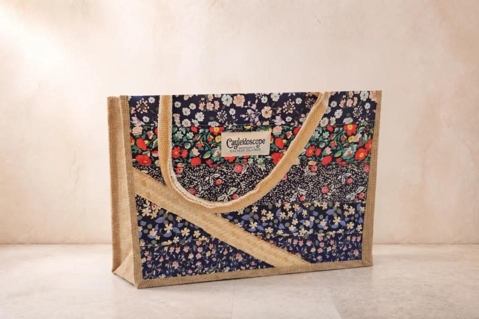 Midnight Floral Silver Thatch Structured Tote