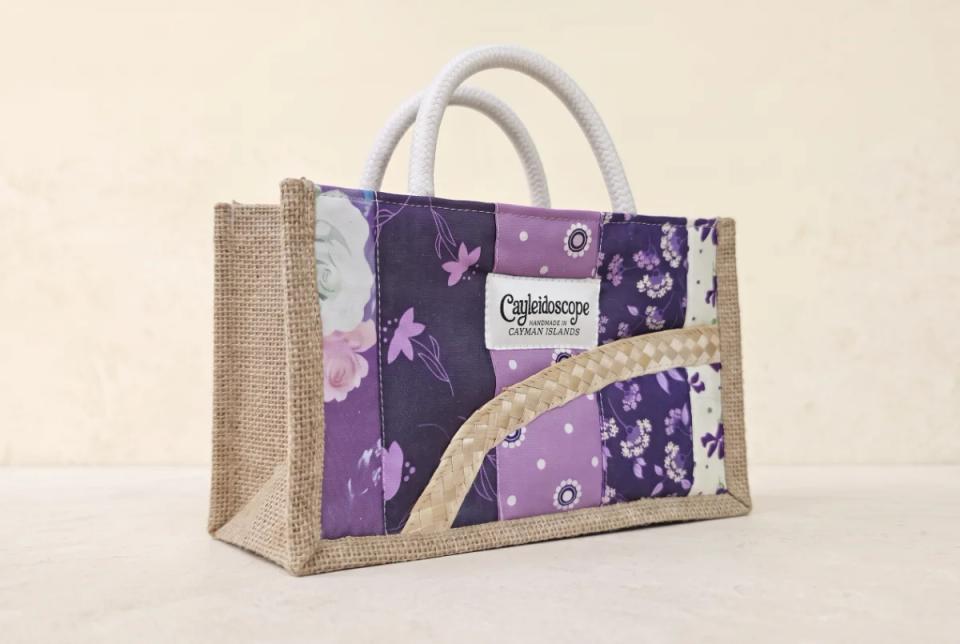 Purple Garden Silver Thatch Mini Tote