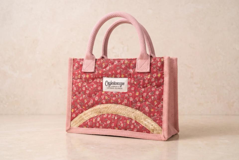 Rose Sprig Silver Thatch Mini Tote