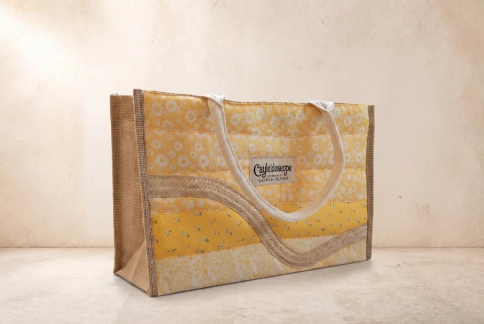 Sunshine Silver Thatch Patchwork Tote