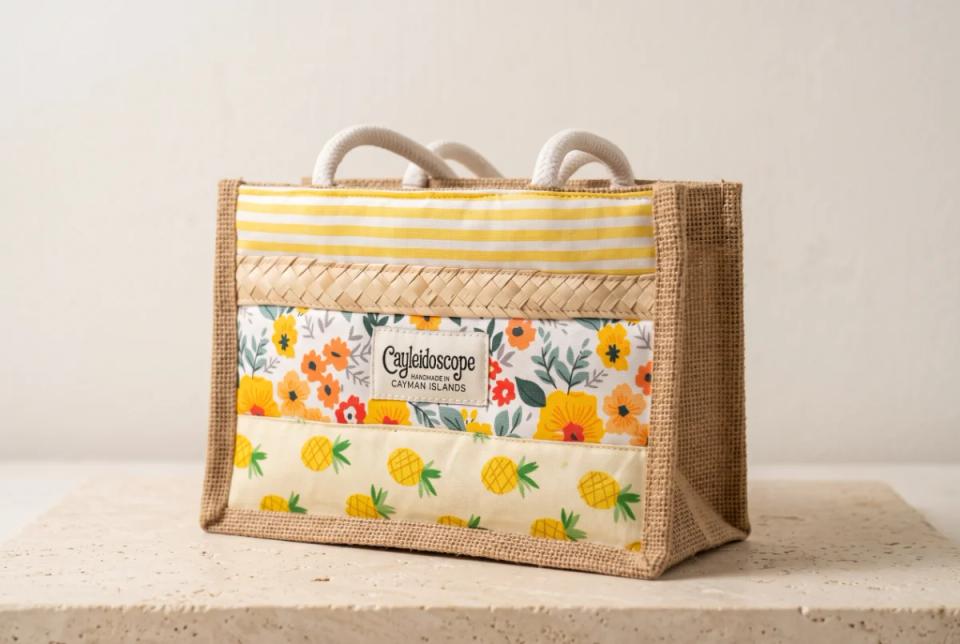 Sunshine Pineapple Silver Thatch Mini Tote